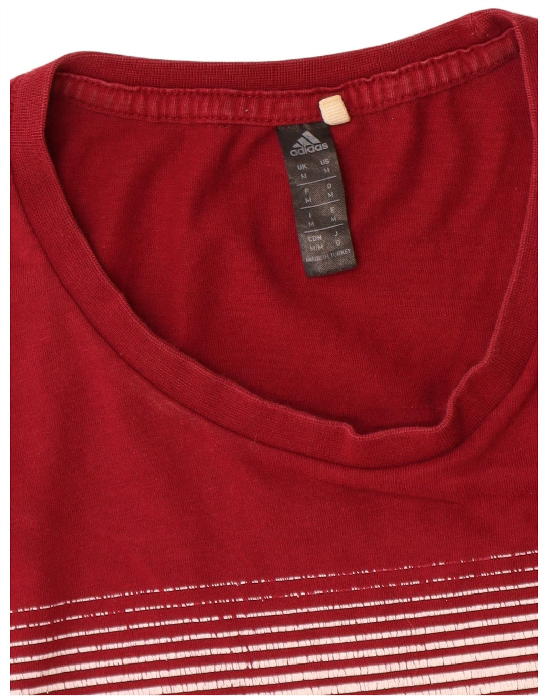 Adidas T-Shirt Graphique Homme Rouge Moyen Coton