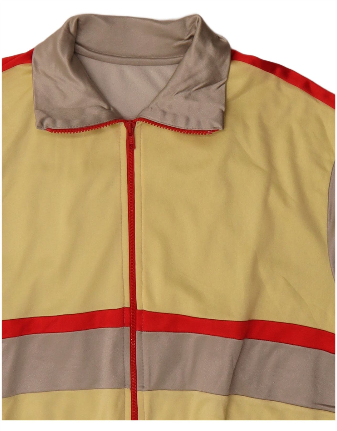 Vintage Mens Survêtement Top Veste Gris Moyen Colorblock