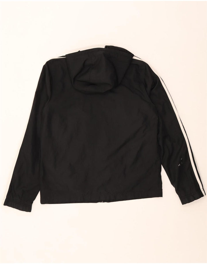 Adidas Veste de survêtement à capuche pour femme UK 14 Large Noir Polyester