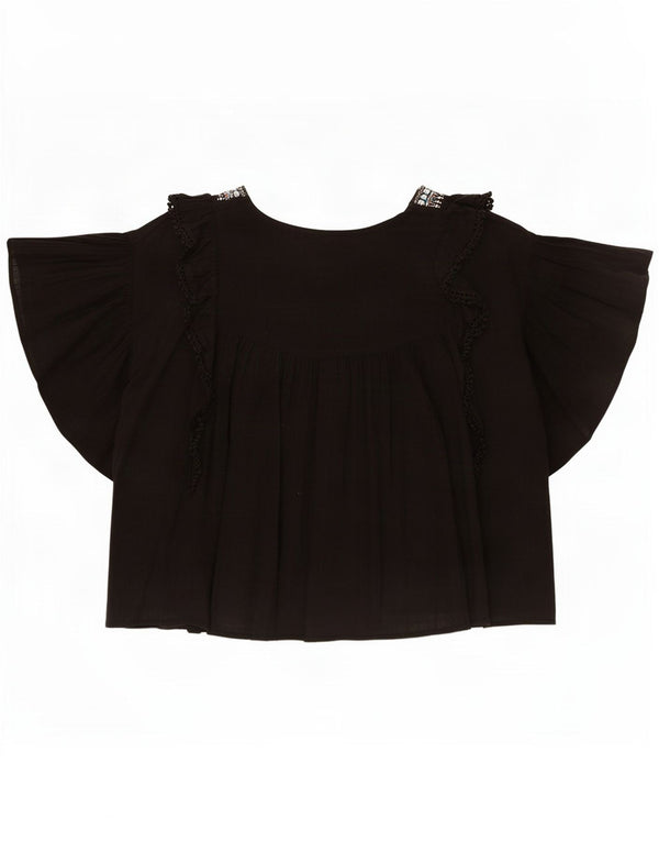 Topshop Chemisier surdimensionné pour femme UK 8 Small Noir Coton