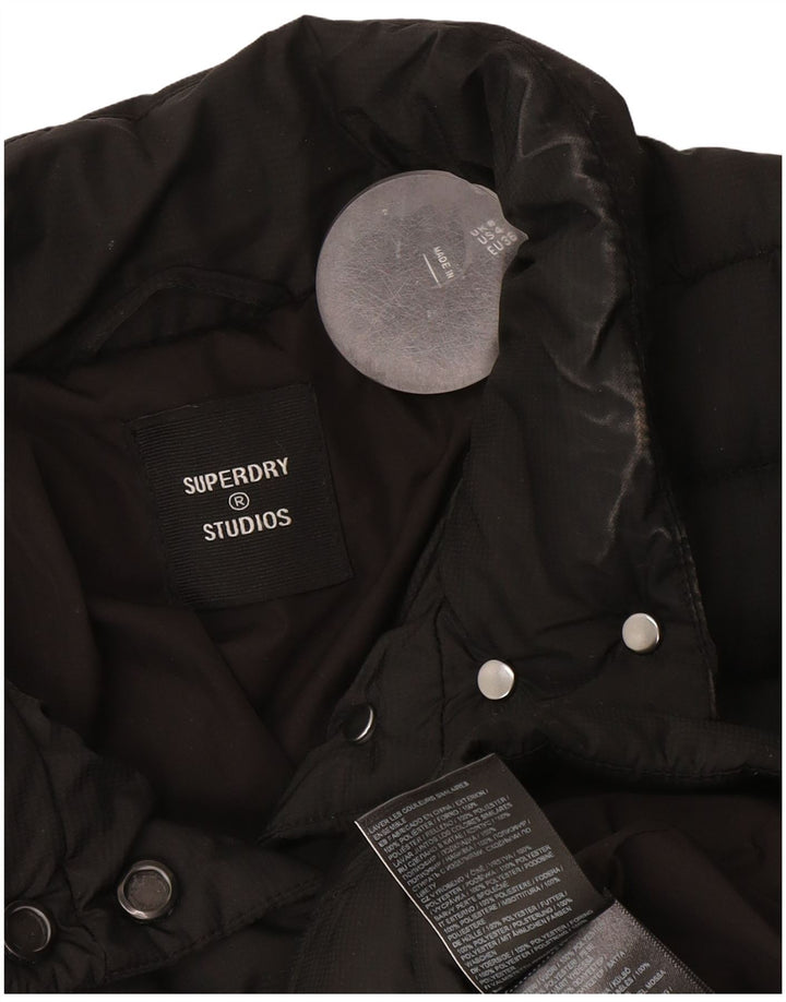 Superdry Veste courte rembourrée pour femme UK 8 Small Noir Polyester