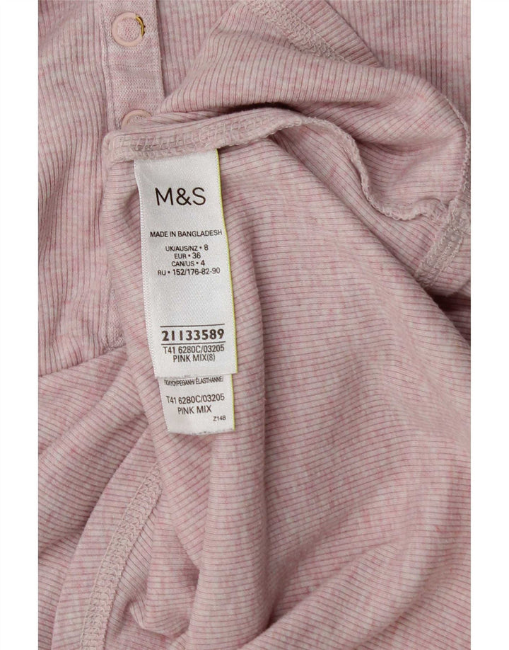 Marks & Spencer Haut à manches longues pour femme UK 8 Small Rose Polyester