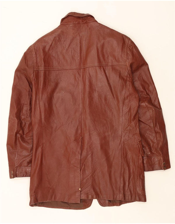 veste en cuir homme vintage UK 40 Grand cuir brun