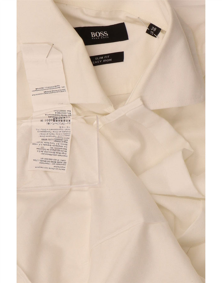 HUGO BOSS Chemise Slim Fit Homme Taille 38 15 Coton Blanc Moyen