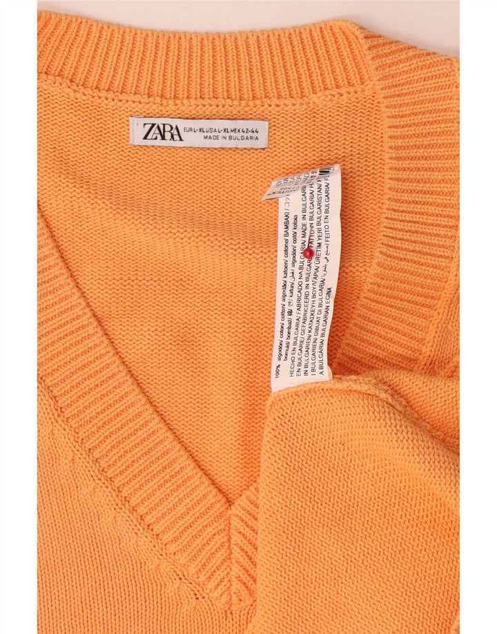 Zara Homme Gilet Débardeur XL Orange Coton