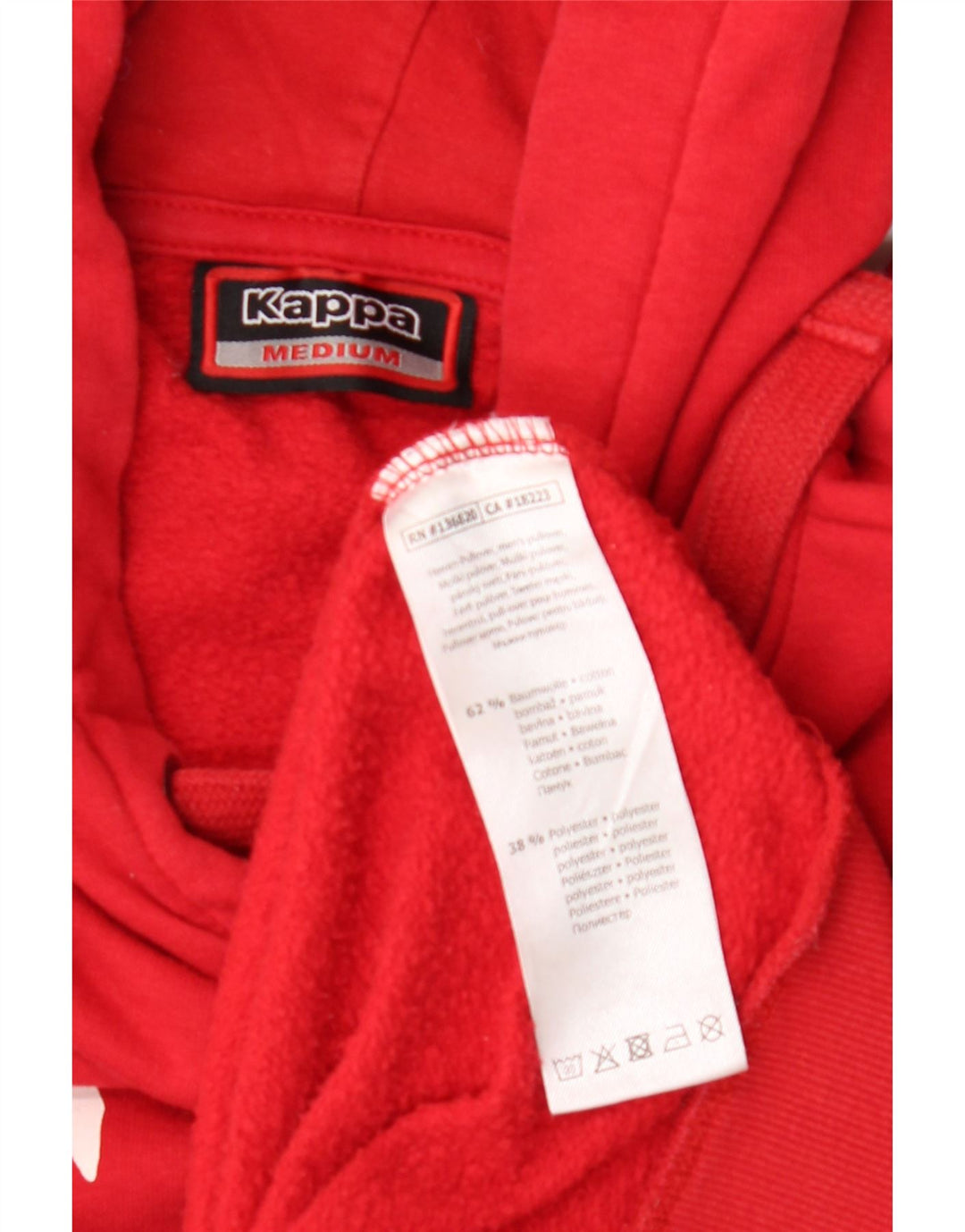 KAPPA Mens Graphic Hoodie Jumper Medium Red Cotton