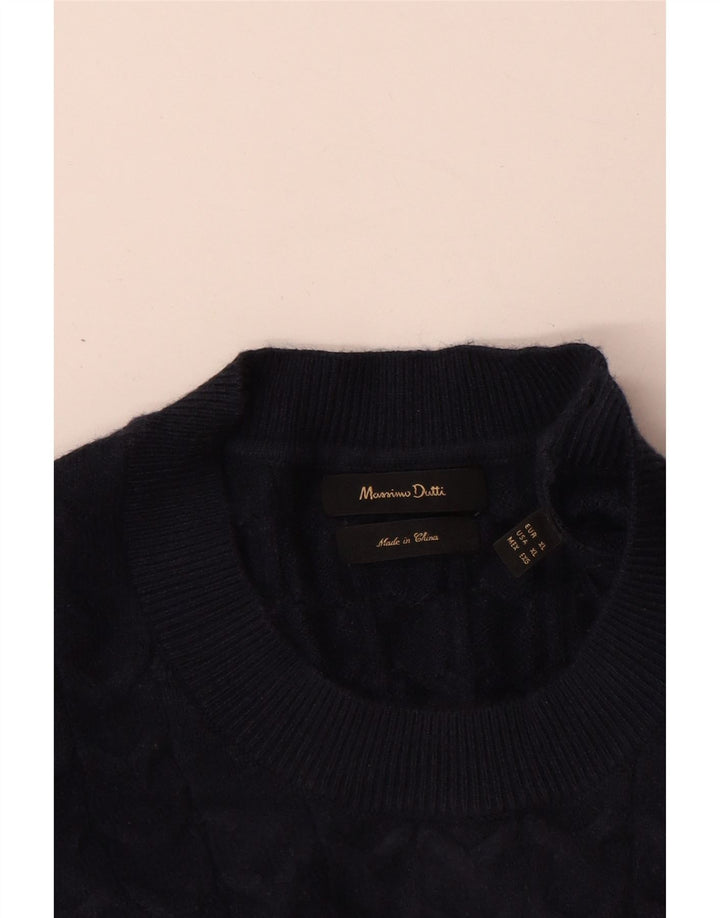 Massimo Dutti Pull col rond homme XL bleu marine viscose