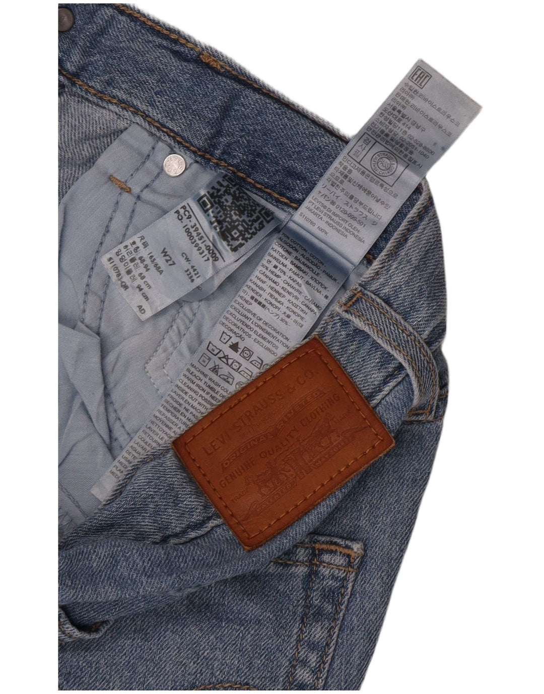 Levi's Short En Jean Taille Haute W27 Femme Petit Bleu Coton