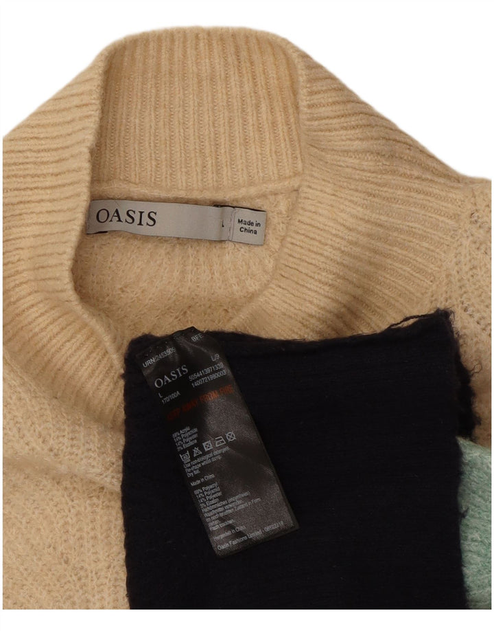 Oasis Pull col roulé pour femme UK 16 Large Multicolore