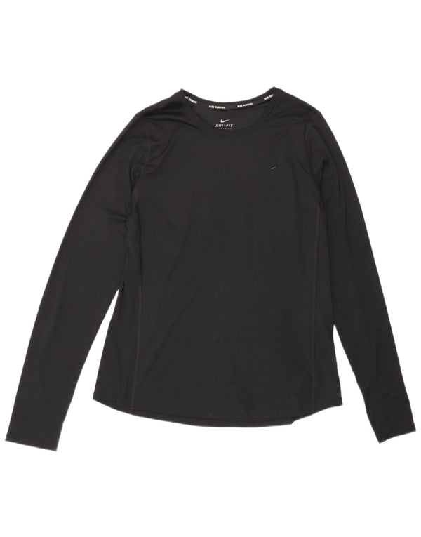 Nike Haut Dri Fit à manches longues pour femme UK 14 Large Noir Polyester
