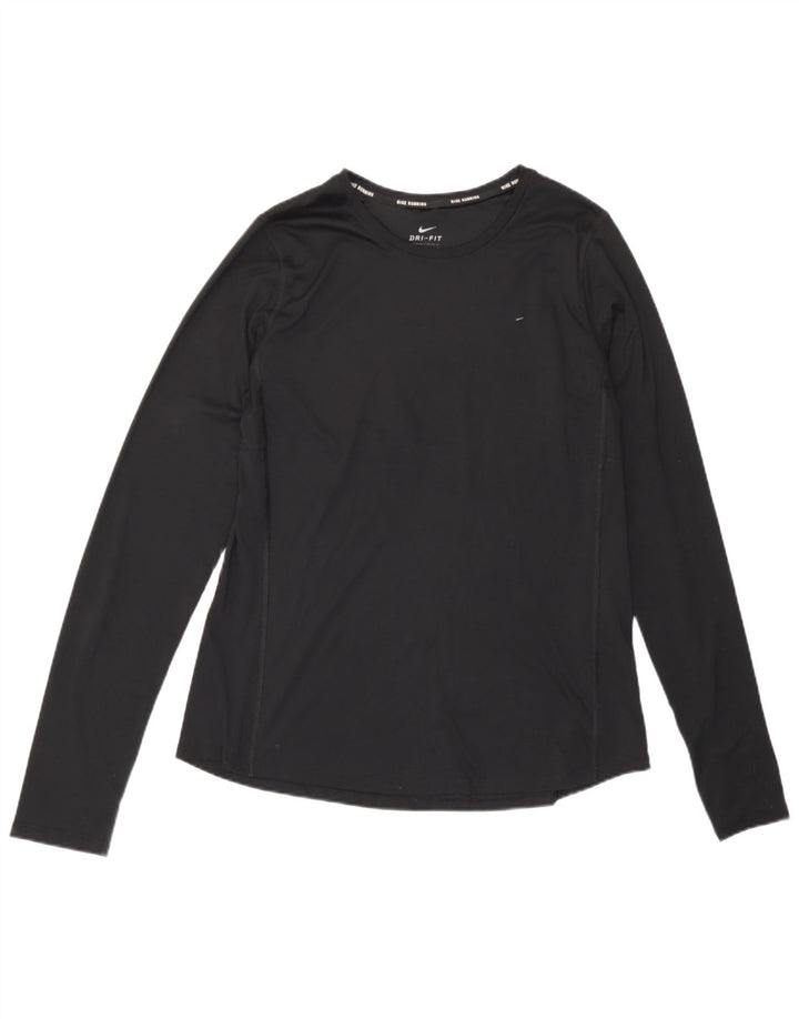 Nike Haut Dri Fit à manches longues pour femme UK 14 Large Noir Polyester