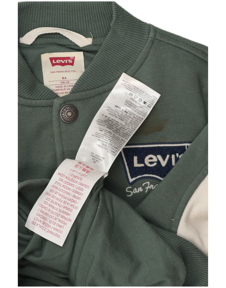 Levi's Veste Varsity Graphique Garçon 7-8 Ans Coton Colorblock Vert