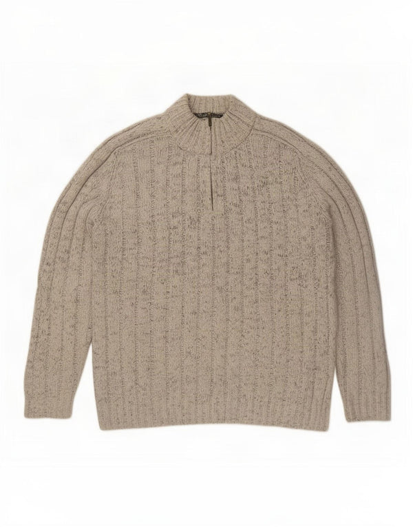 Marks & Spencer Pull à col zippé pour homme 2XL Gris chiné en laine