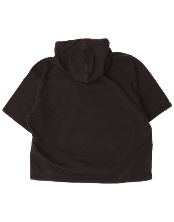 Barbour Pull à capuche surdimensionné à manches courtes pour femme UK 14 Large Noir