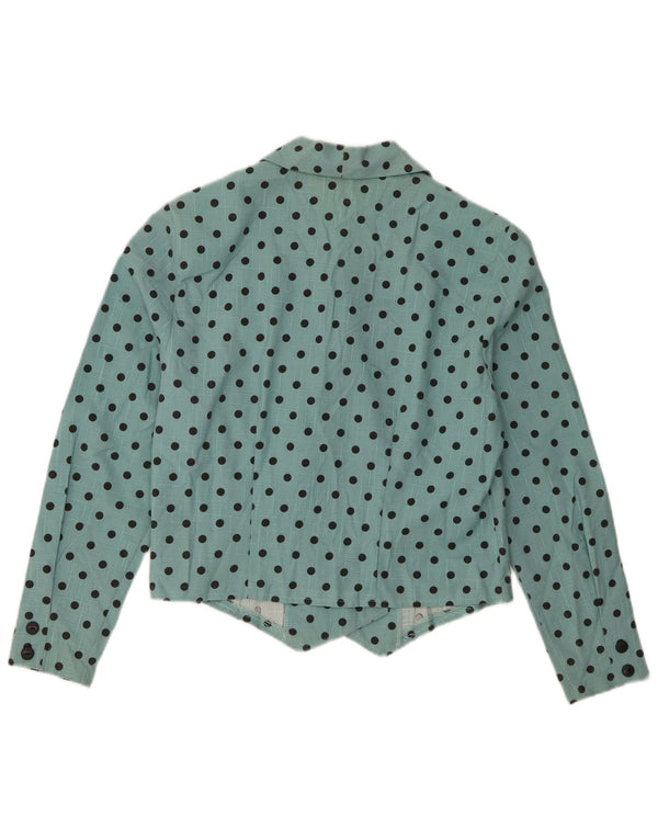 Veste Blazer Femme Vintage IT 40/42 Petit Pois Turquoise