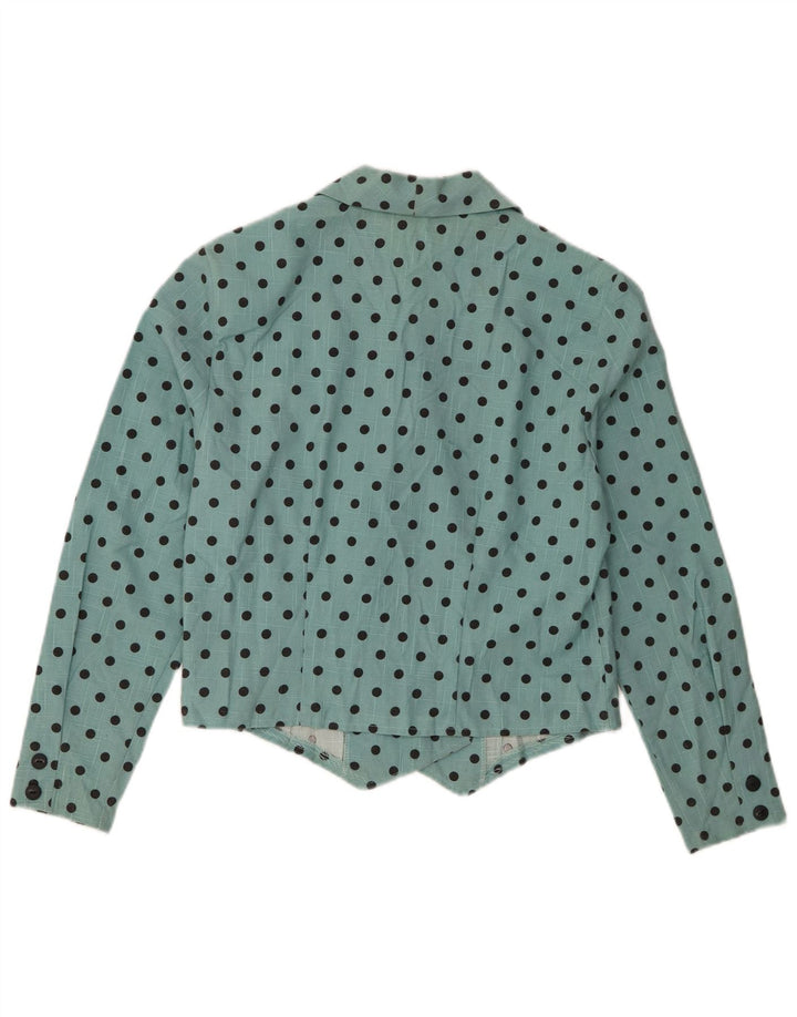 Veste Blazer Femme Vintage IT 40/42 Petit Pois Turquoise