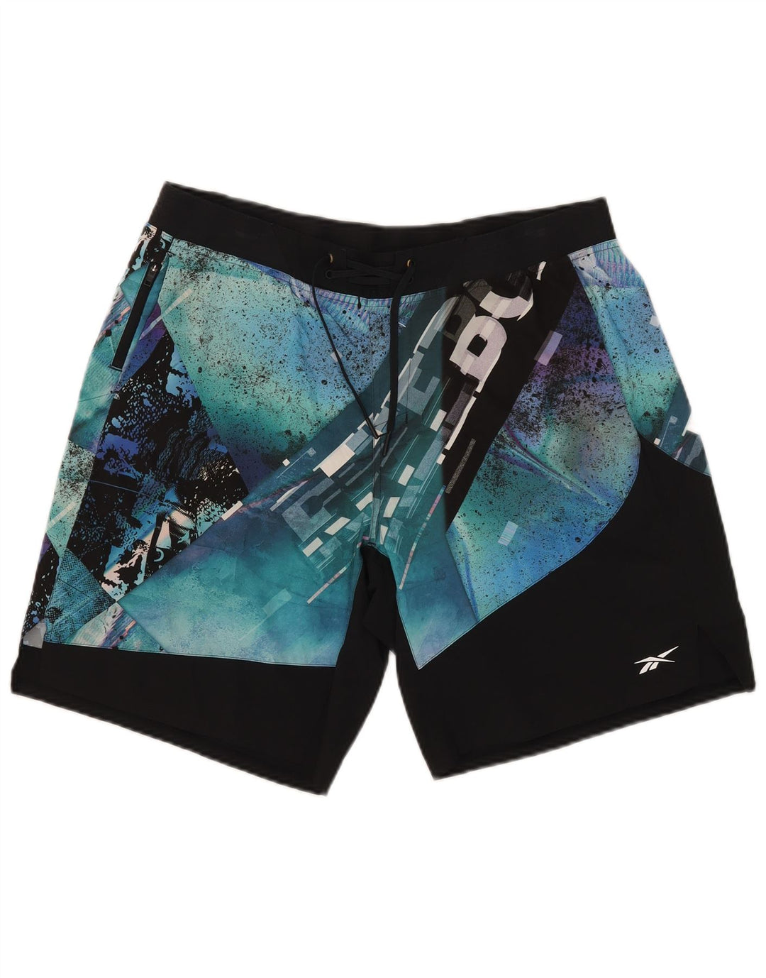 Reebok Short de Bain Graphic Homme Bleu Large Polyester Colorblock