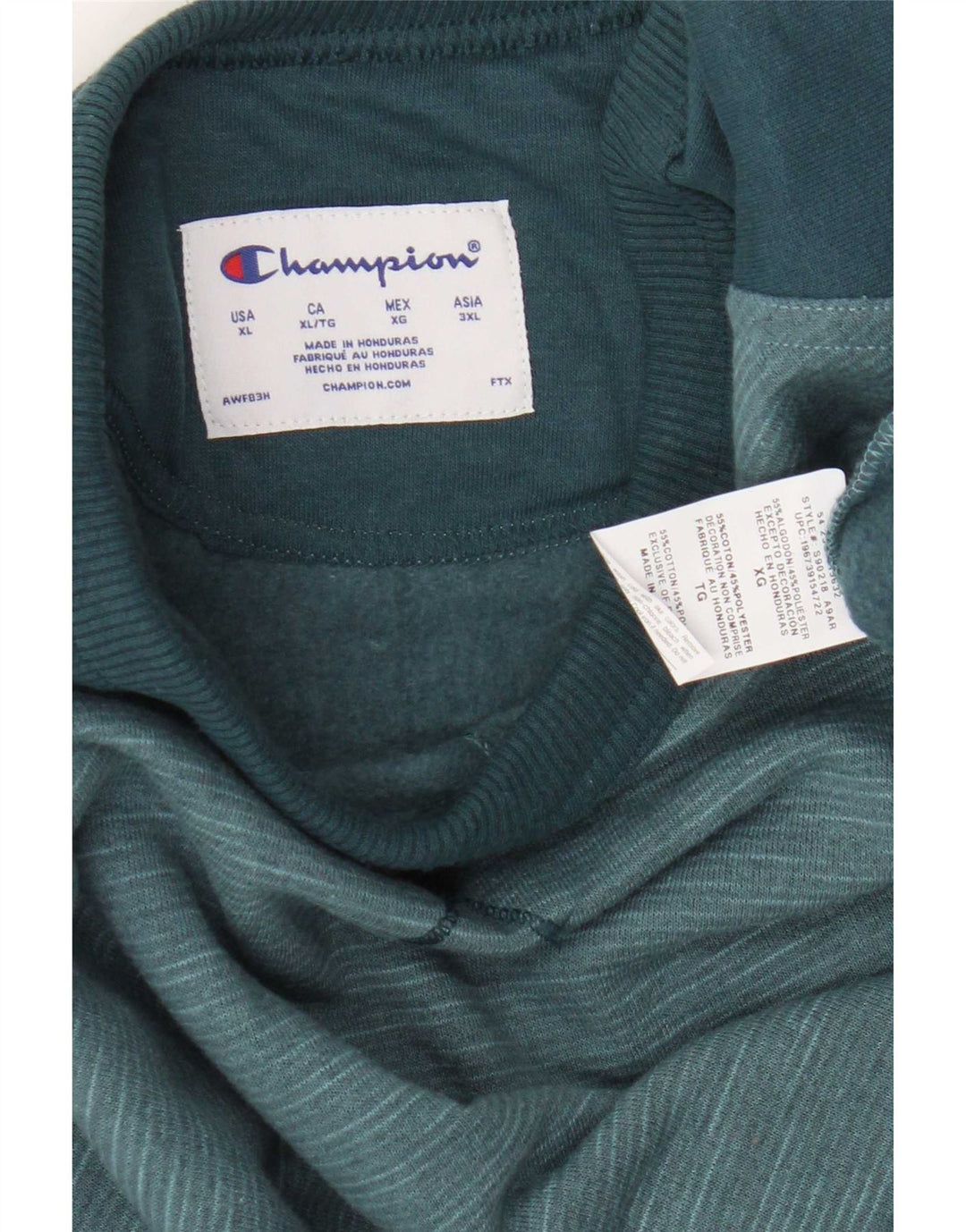 Champion Sweatshirt Jumper XL Bleu Colorblock Coton Homme