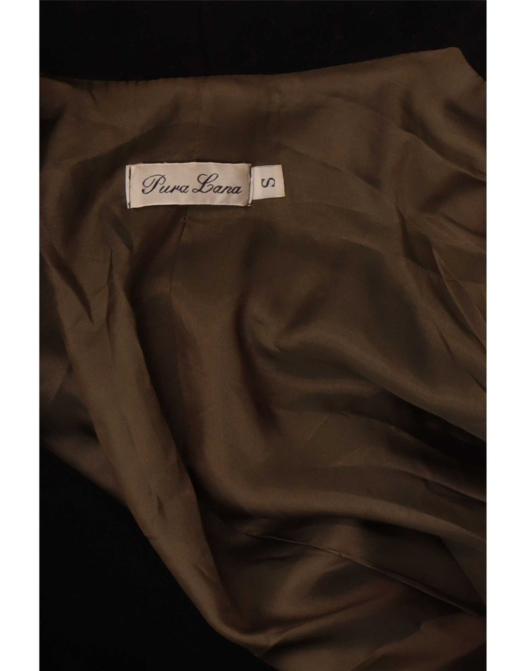 vintage Womens Overcoat Overcoat UK 10 Petite laine vierge noire