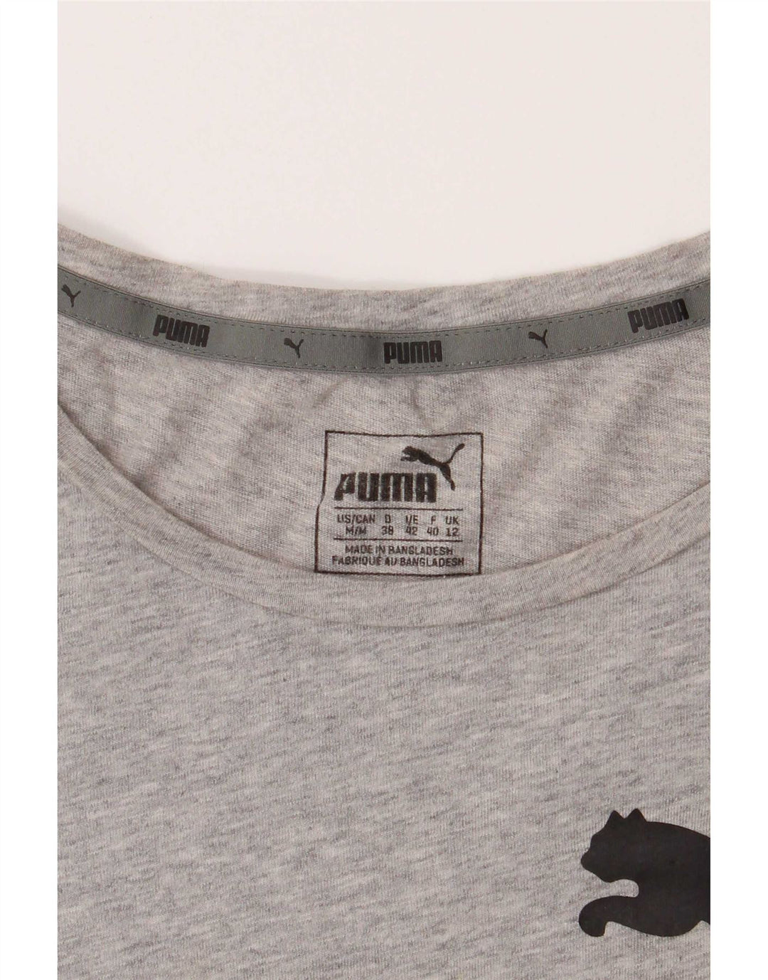 Puma T-shirt graphique pour femme UK 12 Gris moyen