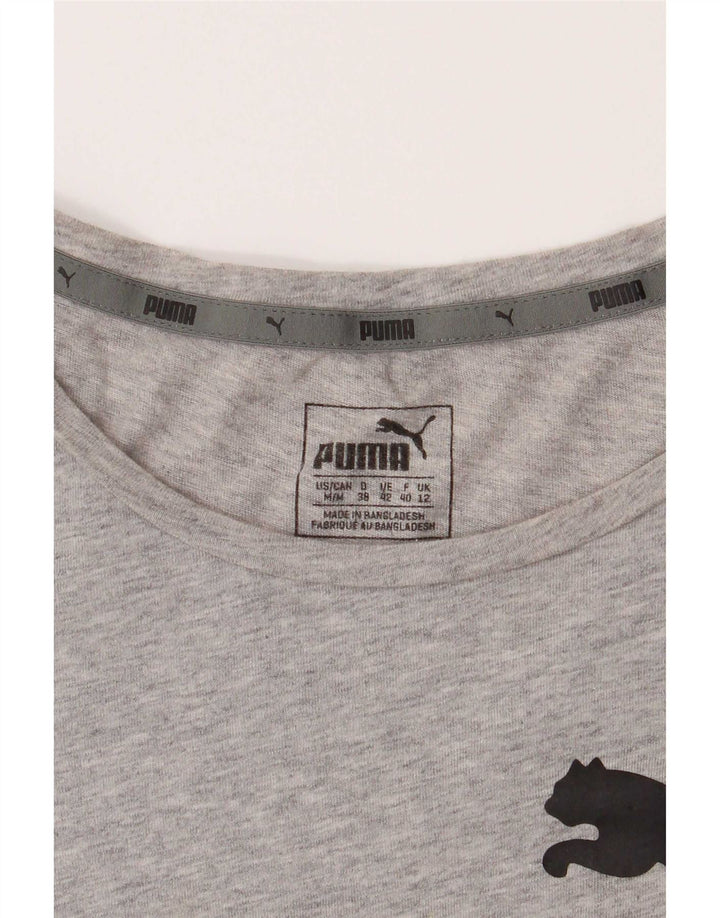 Puma T-shirt graphique pour femme UK 12 Gris moyen
