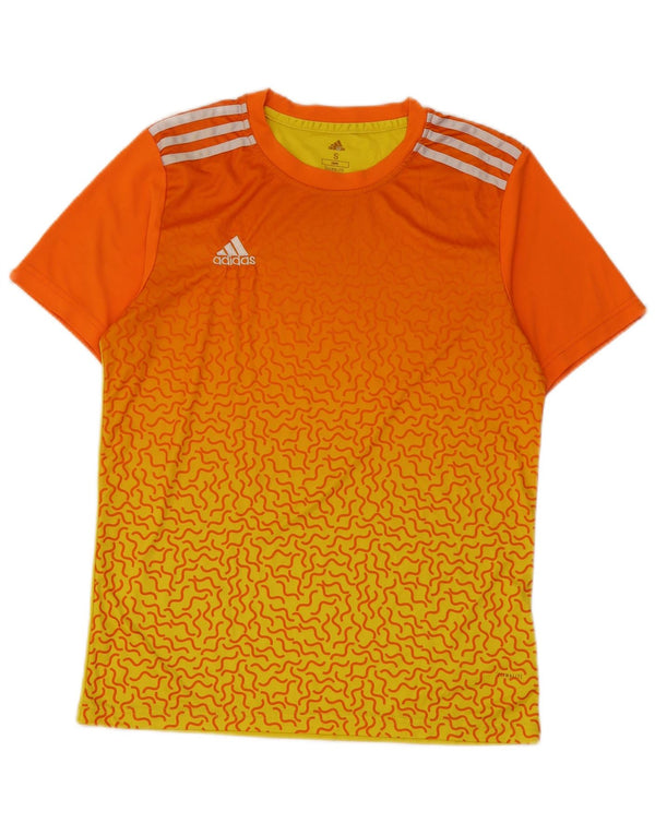 Adidas Hommes Climalite T-Shirt Haut Petit Orange Colorblock