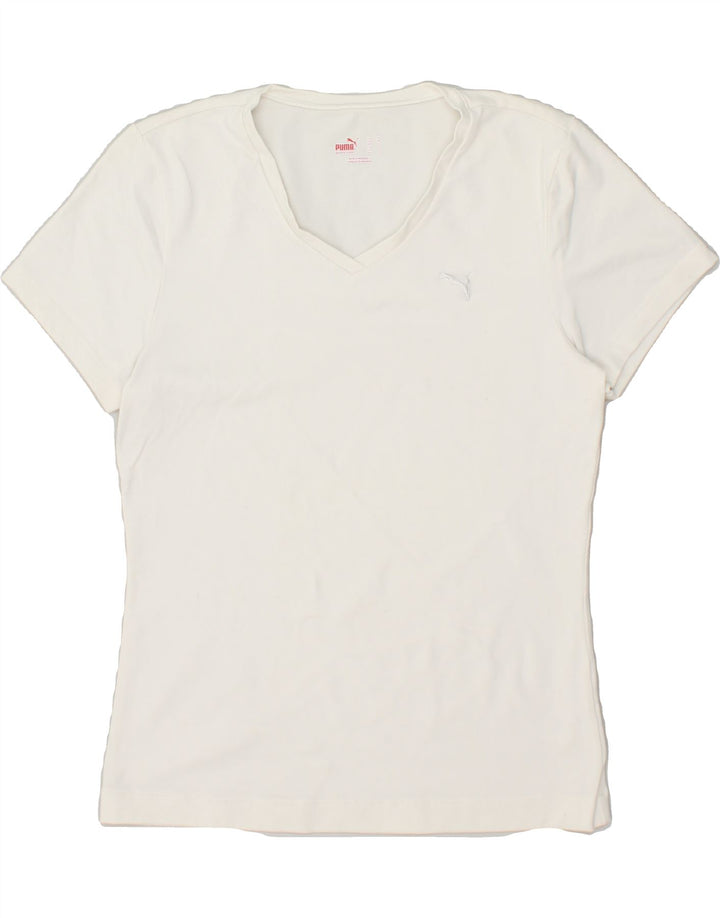 PUMA Womens T-Shirt Top UK 16 Large  White | Vintage Puma | Thrift | Second-Hand Puma | Used Clothing | Messina Hembry 