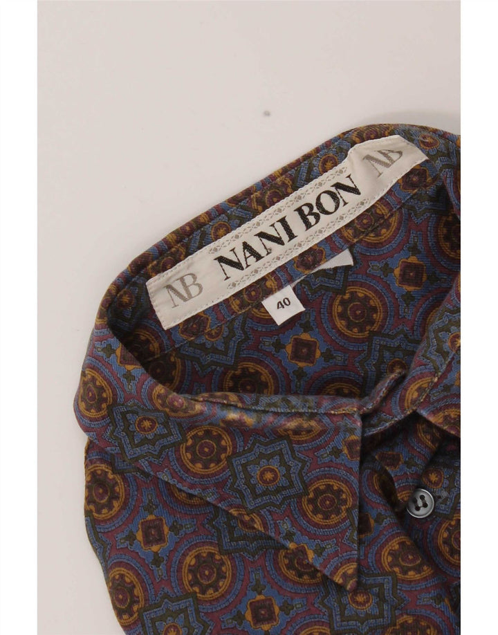 NANI BON Chemise Homme Taille 40 Bleu Moyen Ikat