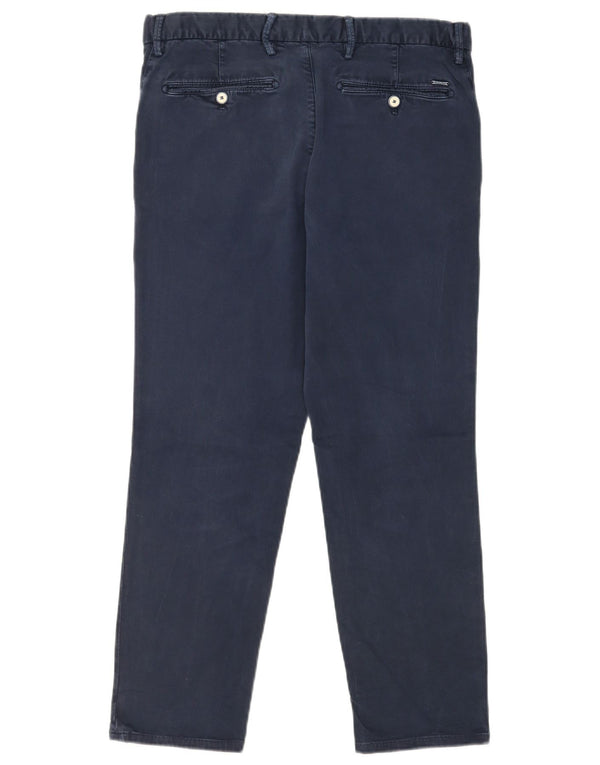 Massimo Dutti Pantalon chino coupe slim pour homme EU 42 Large W32 L26 Bleu marine