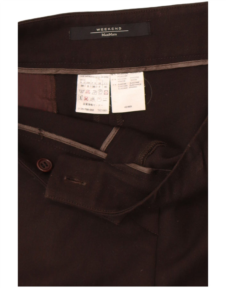 Max Mara Pantalon de costume bootcut week-end pour femme UK 8 Small W27 L30 Marron