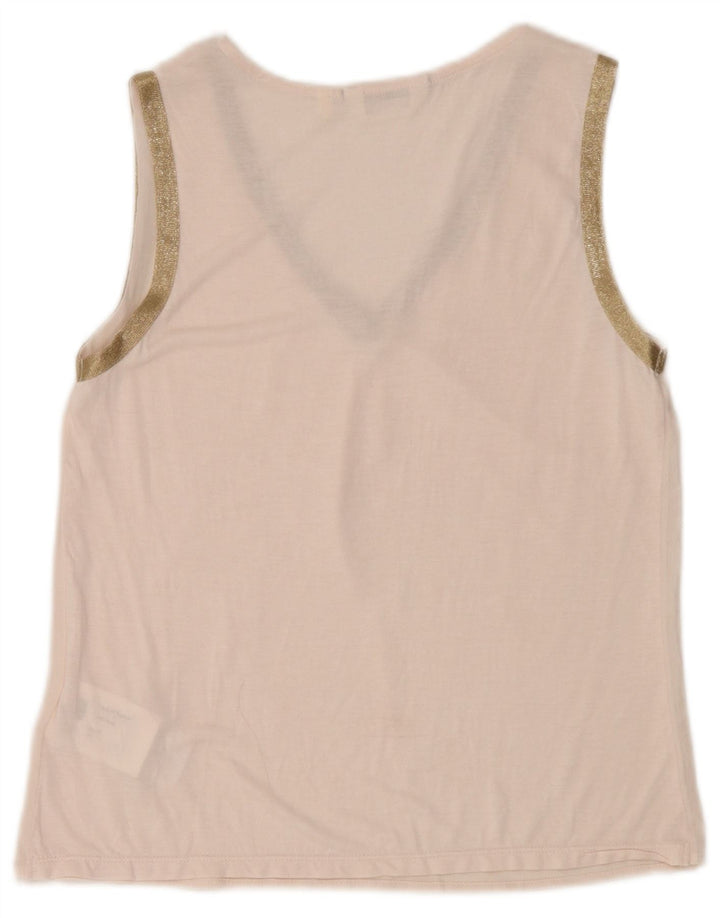 Naf Naf Débardeur transparent pour femme UK 12 Rose moyen Polyester