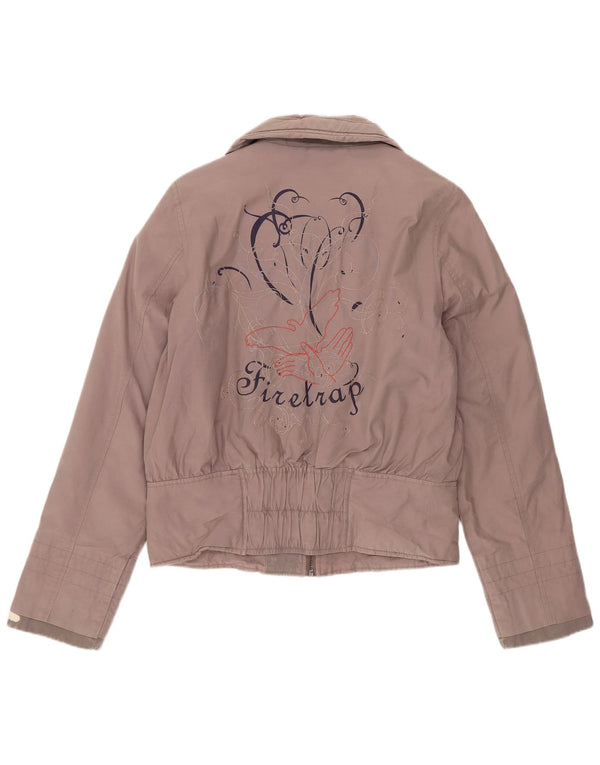 Firetrap Veste Bomber Femme UK 10 Petit Coton Gris