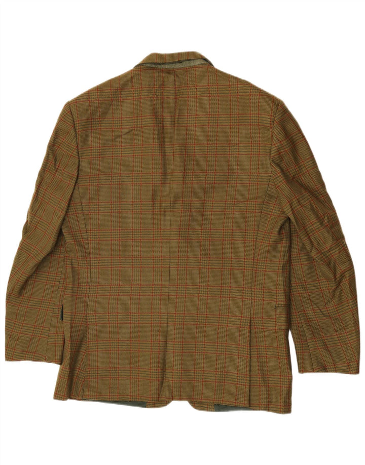 Brooksfield Veste blazer à 2 boutons pour homme IT 50 en laine à carreaux verts