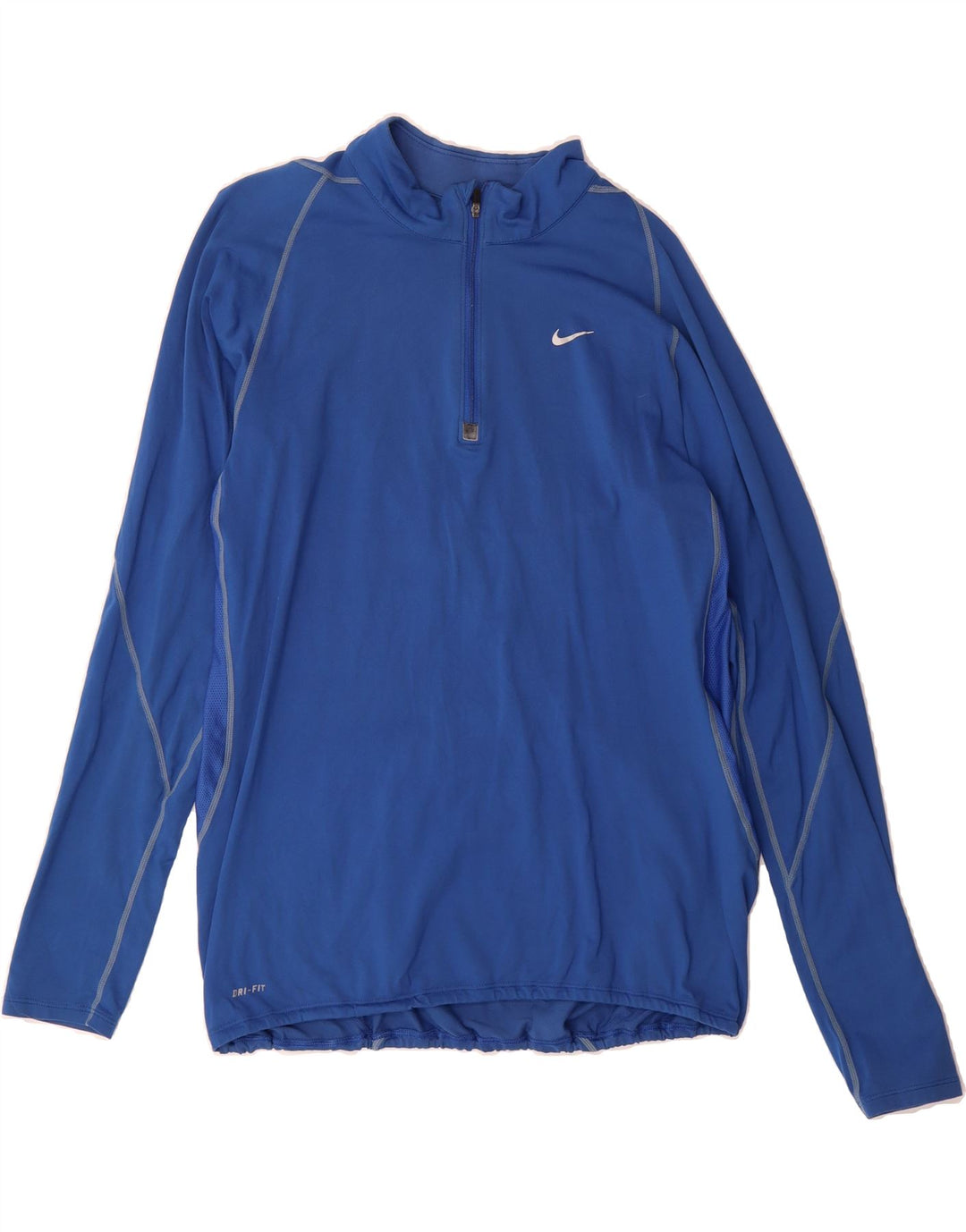 NIKE Mens Dri Fit Zip Neck Pullover Tracksuit Top Large Blue Nylon Vintage Nike and Second-Hand Nike from Messina Hembry 