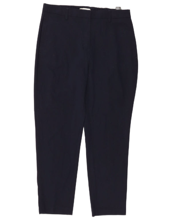 Marks & Spencer Pantalon court taille haute pour femme UK 12 Medium W30 L25 Nav