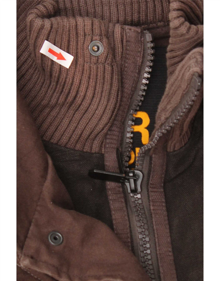 Superdry Veste utilitaire pour hommes UK 40 Large Marron