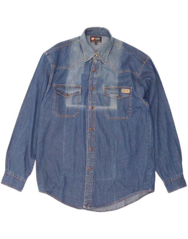 Lotto Chemise en Jean Workwear Acid Wash Homme Bleu Moyen Coton