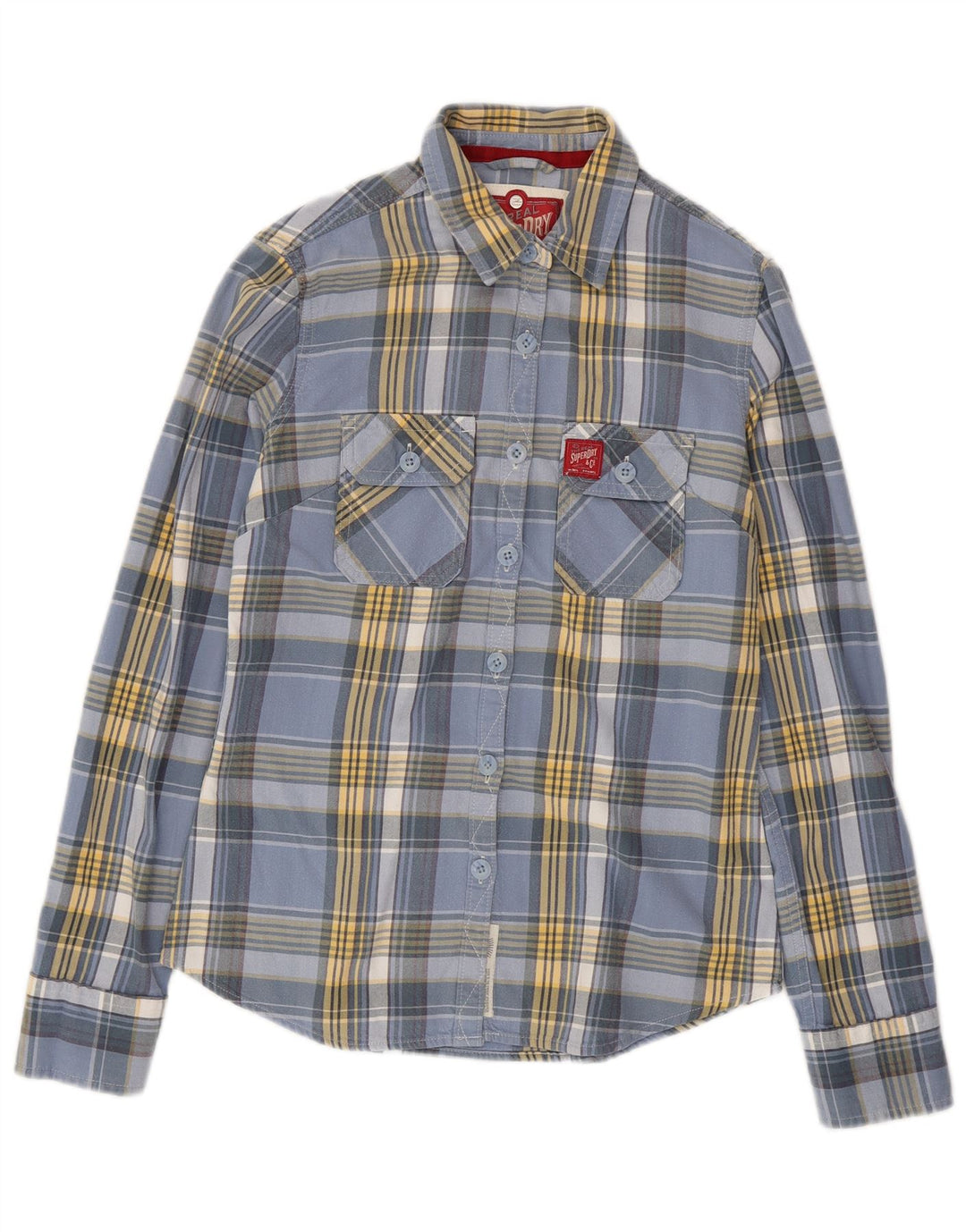 Superdry Chemise classique en flanelle Lumberjack pour femme UK 12 Bleu moyen à carreaux