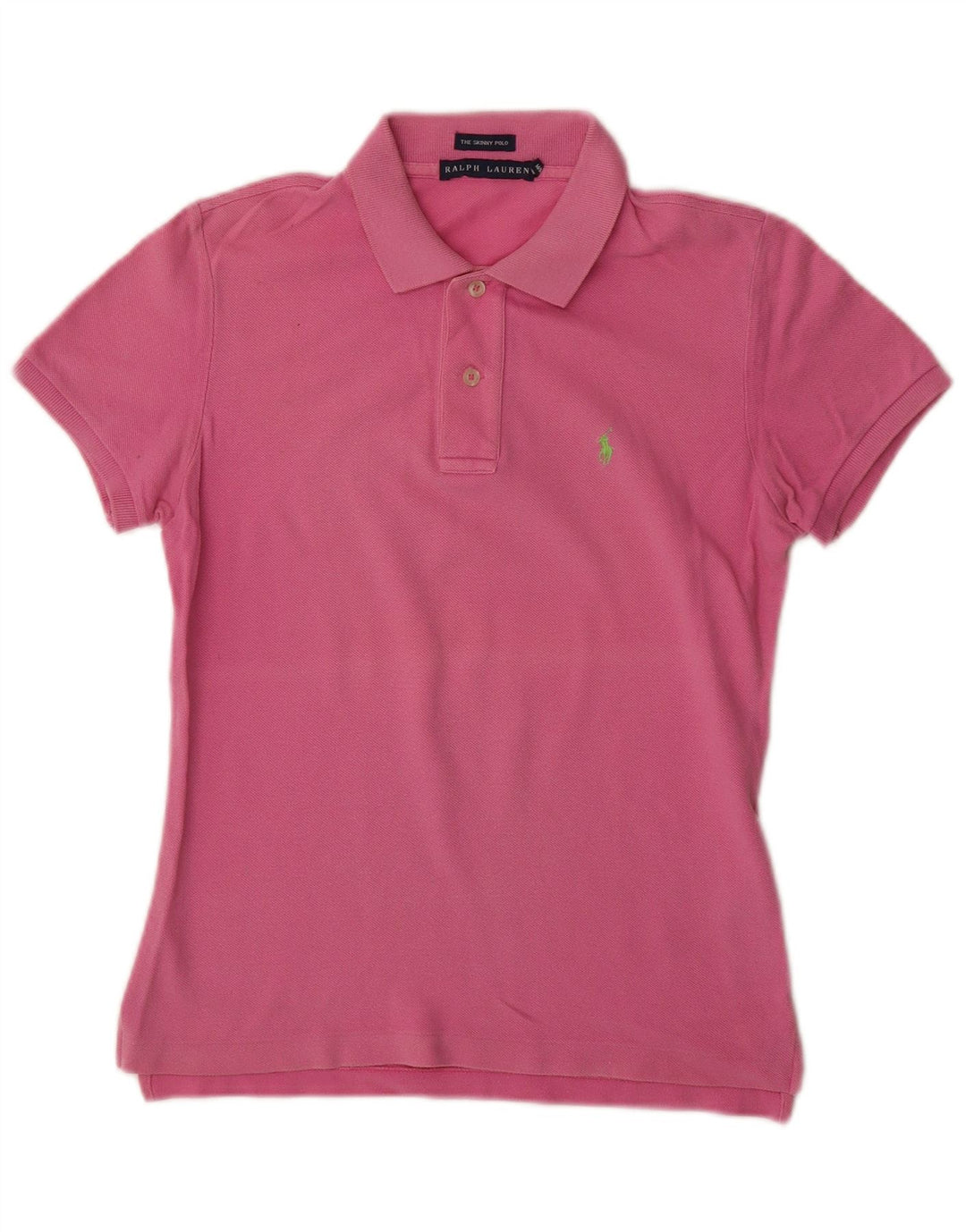 RALPH LAUREN Polo skinny pour femme UK 12 coton rose moyen