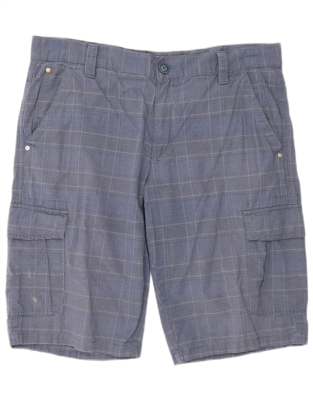 Blue Side Short Cargo Homme IT 52 XL W36 Coton à Carreaux Bleu