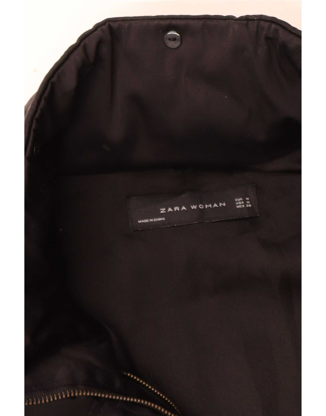 Zara Parka à capuche pour femme UK 14 Medium Noir