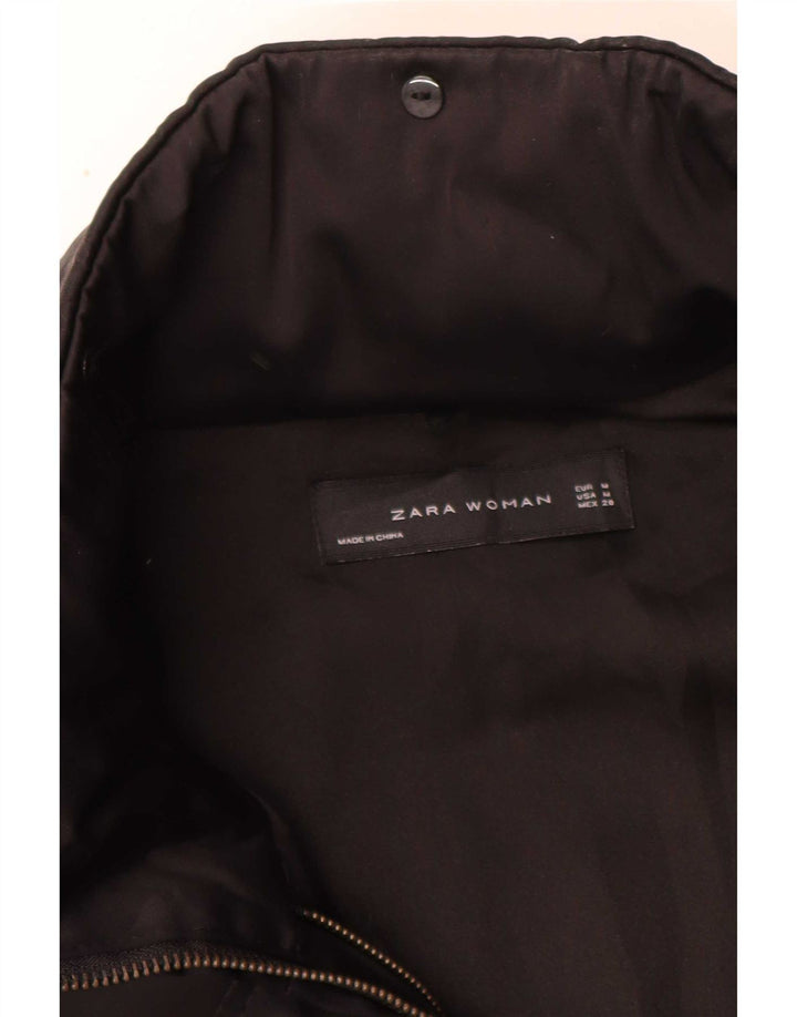 Zara Parka à capuche pour femme UK 14 Medium Noir