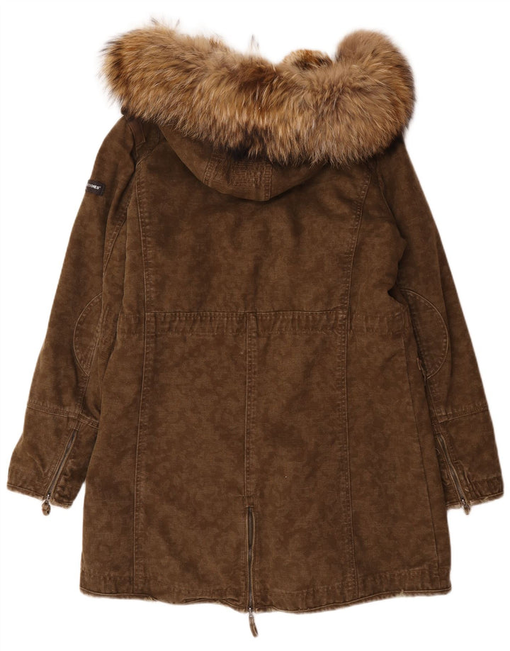 Frieda & Freddies Veste Parka à capuche pour femme EU 40 Coton kaki moyen