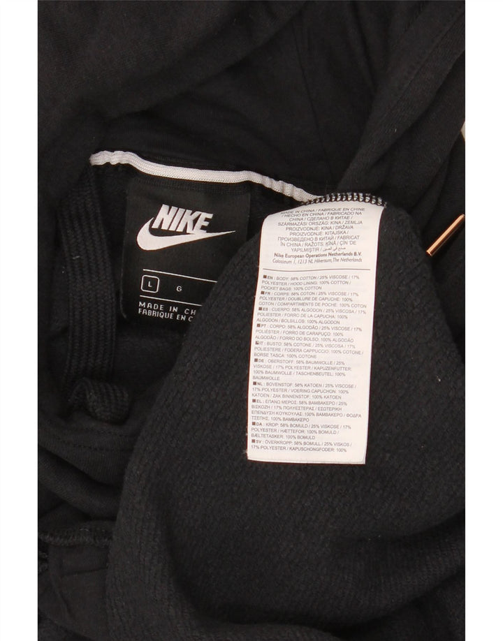 NIKE Pull à capuche long surdimensionné pour femme UK 16 Grand Noir