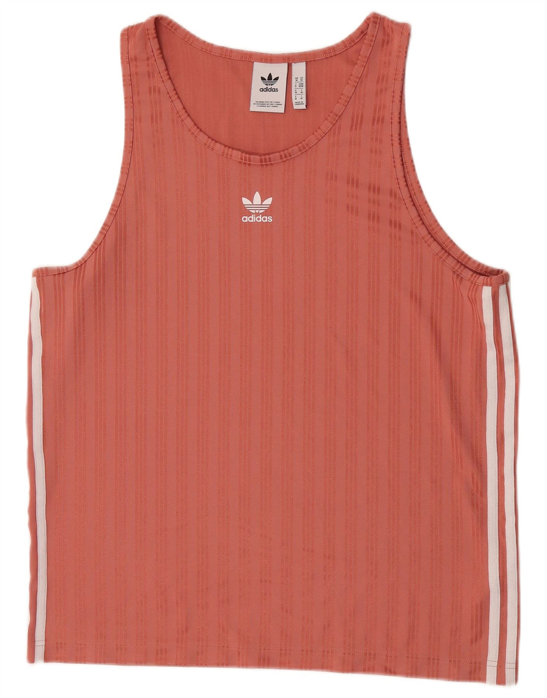 Adidas Débardeur Homme Rayé Orange Moyen Polyester