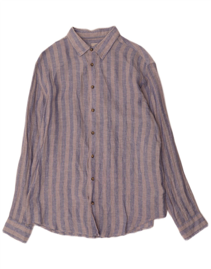 Dack's Chemise Homme Grand Lin Rayé Bleu