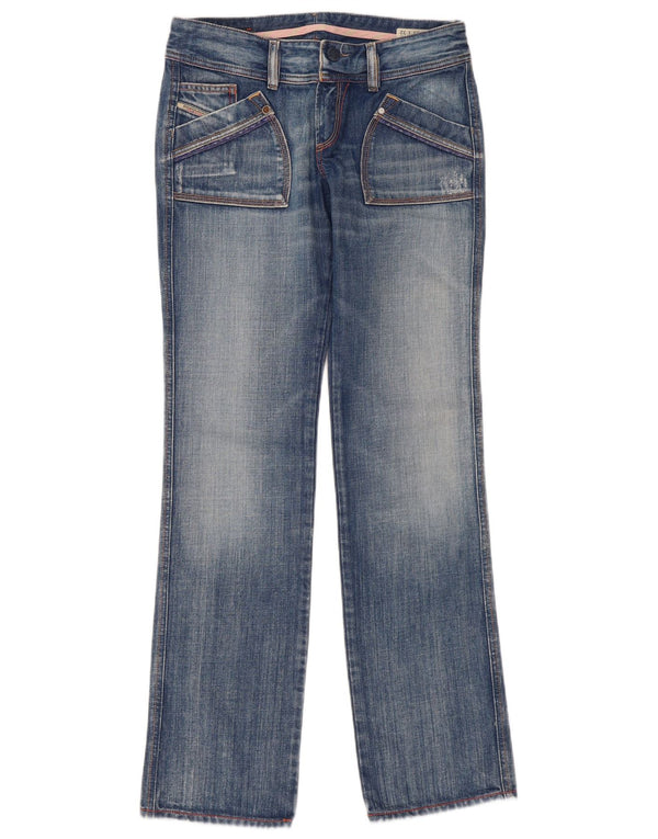 Diesel Femme Reckfly Jean Droit W29 L32 Bleu Coton