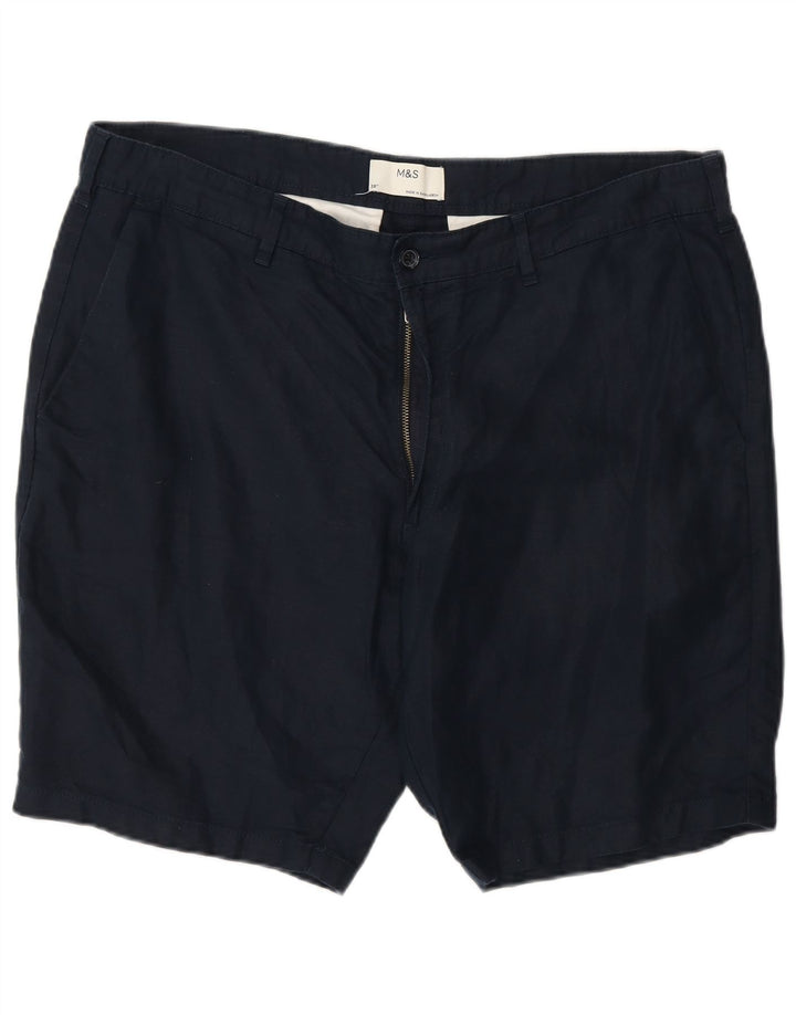 Marks & Spencer Short Chino Homme W38 XL Bleu Marine Coton