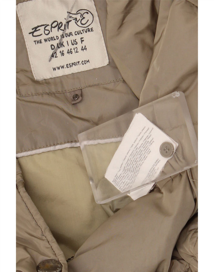 Esprit Manteau rembourré pour femme UK 16 Large Kaki Polyester