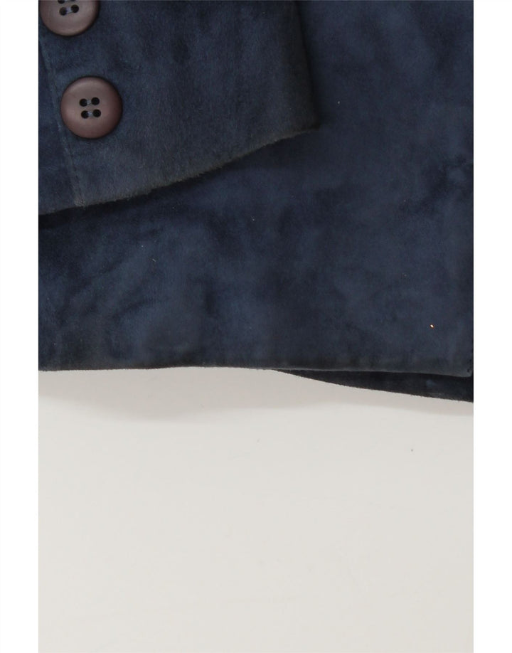 Robrik Ensemble jupe 2 pièces en daim pour femme IT 44 Medium W30 cuir bleu marine